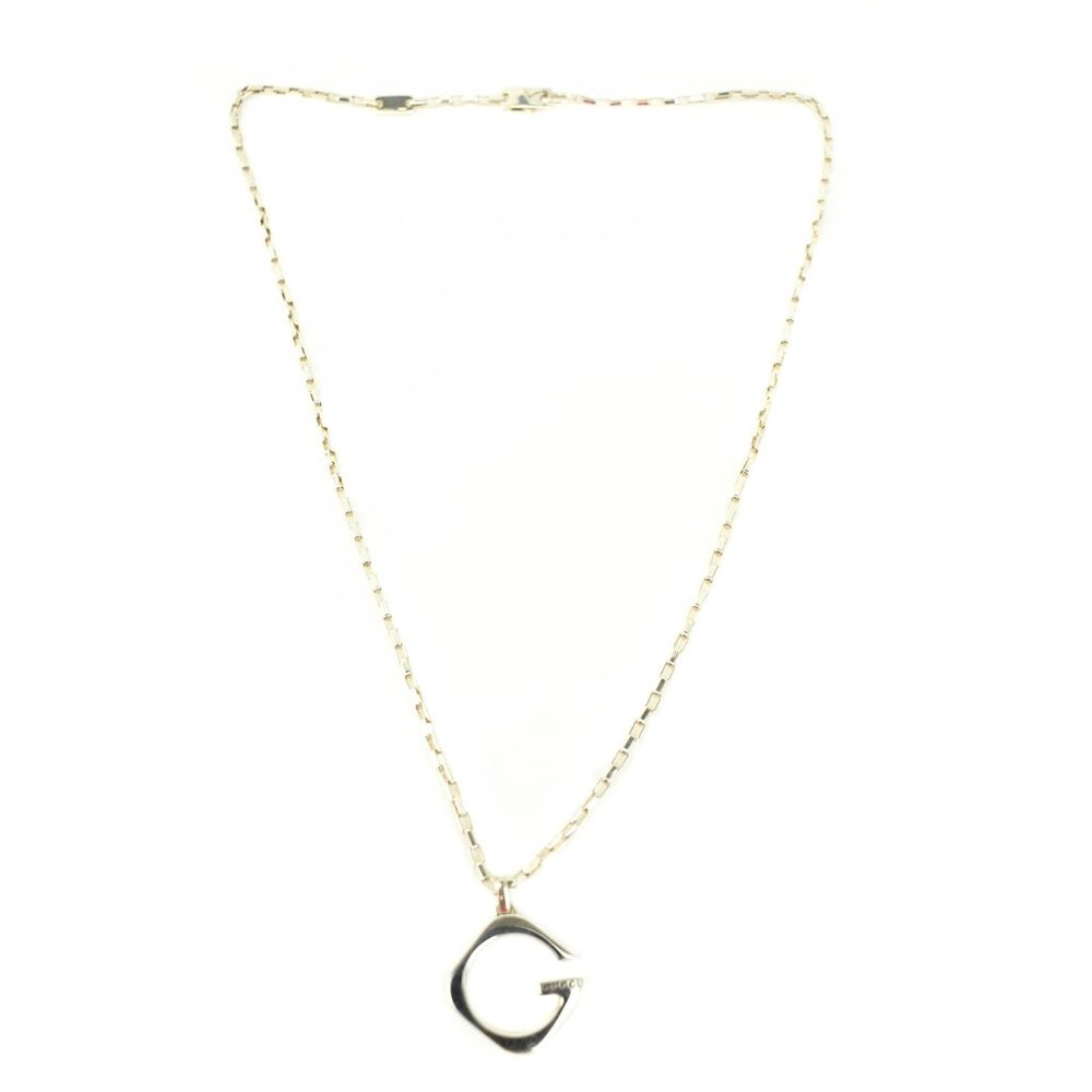 GUCCI: Sterling Silver G Pendant Logo Necklace 1532 - Picture 3 of 8